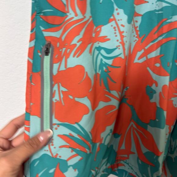 ZeroXPosur Size Large Men's Swim Trunk with Inner Liner Orange Blue Swim Shorts - Picture 4 of 7